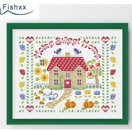 Fishxx Cross Stitch European magazine Crazy98-3 country house cute cartoon geometric pattern sweet home
