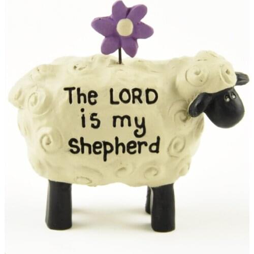 God Christian Sheep Ornaments Holiday Gifts Handmade Shepherd Statue Painted Cute Ceramic Resin Resin Ornaments Jesus