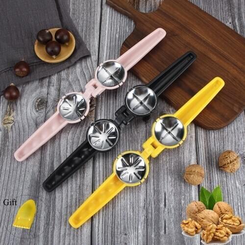 Chestnut Opener 2 in 1 Quick Chestnut Clip Walnut Pliers Stainless Steel Nut Cracker Sheller Metal Nut Opener Kitchen Tools