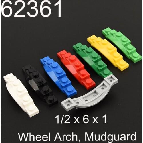 10pcs 62361 Wheel Arch, Mudguard, 1 1/2 x 6 x 1 [Arch Extended] Building Blocks Parts MOC DIY Educational Toys