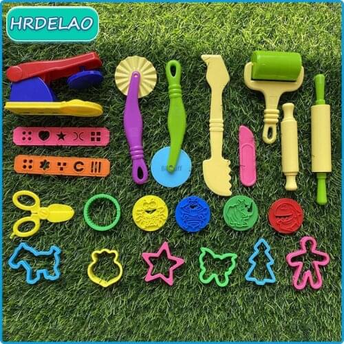 22pcs DIY Slimes Play Dough Tools Accessories Plasticine Animals Modeling Clay Kit Soft Clay Plastic Sets Toys for children Gift