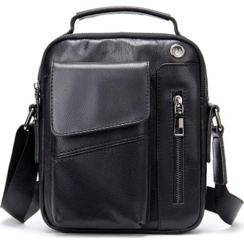 Luufan 2021 New Men Vintage Shoulder Bag Casual Stylish Crossbody Bags Male Bag Genuine Leather Handbag Men Messenger Bags Tote