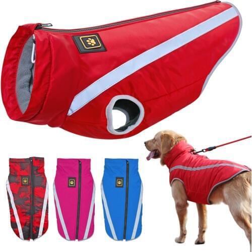 Dog Clothes Winter Large Dogs Clothes Coat Jacket Reflective Pet Jacket Waterproof Clothing Pitbull Vest Padded Fleece XL-6XL