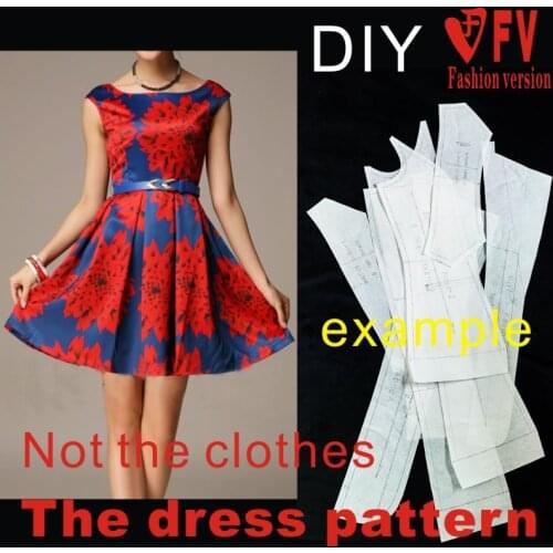 The dress Dresses Sewing Pattern cutting drawing BLQ-30