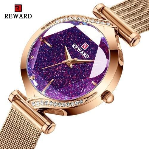 REWARD Fashion New Women Watches Top Luxury Brand Womens Quartz Watch Stainless Steel Waterproof Ladies Bracelet Wristwatch