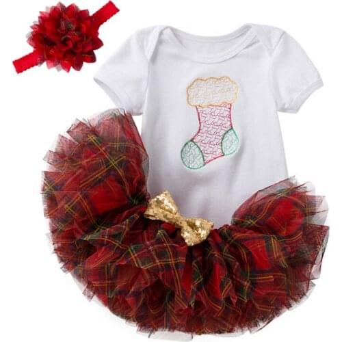 Toddler Christmas Clothes 2020 New Girls Set Casual 100% Cotton Headband+T Shirt+skirt 3-Pic Suit New Year Clothing Fashion Suit