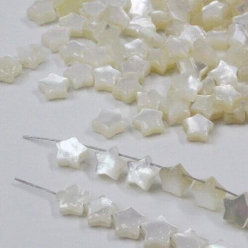 8mm natural mother-of-pearl five-pointed star DIY hand bracelet earrings hair hairpin shell accessories