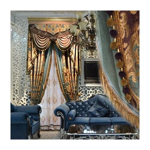 Chenille curtain cloth curtain bedroom balcony European simple fashion curtains for living room luxury decor