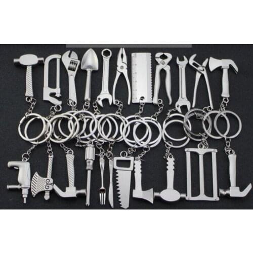 Mix Order 22 Styles Creative Tool Mini Spanner Wrench Keychain Changeable Key Chain Ring Keyring Key Holder Fashion 50pcs/lot