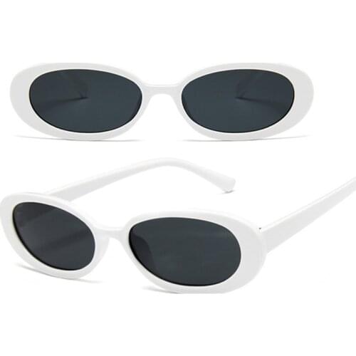 1 pc Retro Small Oval Sunglasses Women Vintage Brand Shades Black Red Metal Color Sun Glasses Fashion Design Eyeglasses
