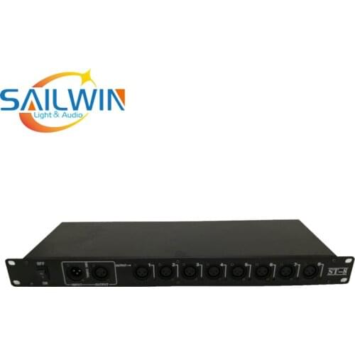 Stable 4/8 Way DMX Signal Splitter AC11V-240V DMX Signal Amplifier Splitter 8 DMX Outport For Stage Light LED Moving Head