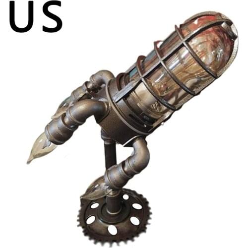 Steam Punk Rocket Lamp With Bulbs Table Lamp Retro Rocket Lamp Steampunk Style Table Lamp Rocket Lamp Gifts For Kids