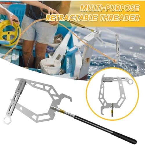 Teepor® Mooring Rope U Type Threader Boat Hook Threader Aluminum Alloy Carbon Fiber Telescopic Fishing Rod Fishing Tools