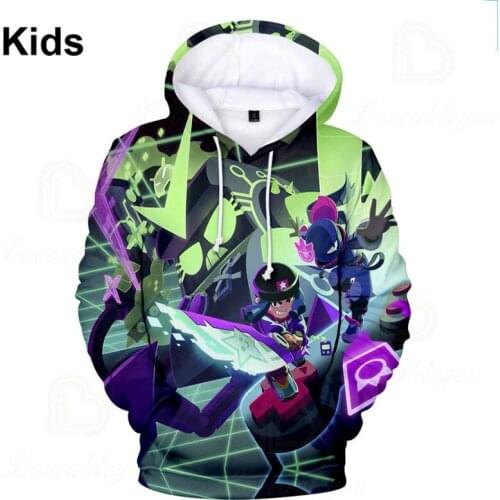 6 To 19 Years Kids Leon Hoodie Spike Spike and Star, Jacket Shooting Game PRIMO 3D Boys Girls Cartoon Tops Teen Clothes