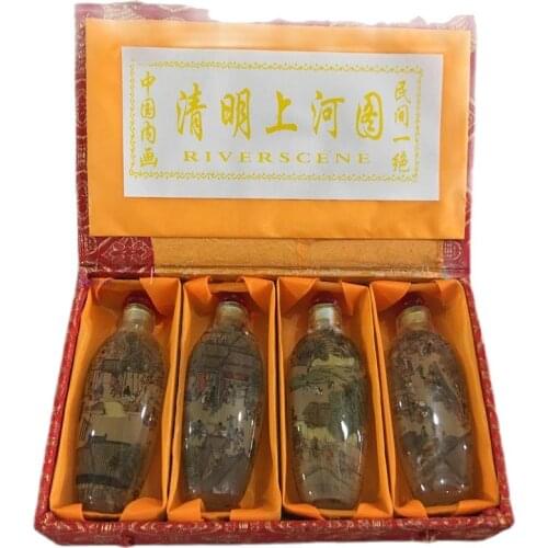 Chinese glass snuff bottle inner (Qingming Shanghe TU)