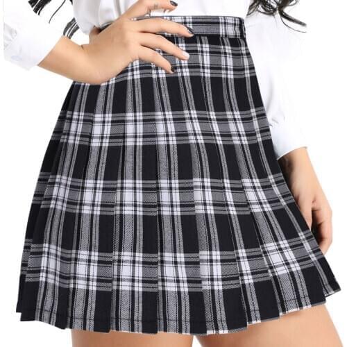 Women Ladies Japanese School Girls Pleated Skirt Sexy Preppy Harajuku Plaid Skirts Scottish Grid A Line Miniskirt Clubwear Party