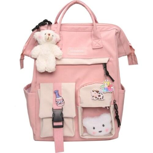 Womens Festival Gift Backpack Pastel Candy Colours Carry On Shoulder Back Pack Bag for students or Unisex 066F