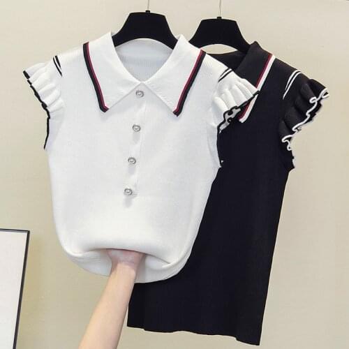 Oversized Short Sleeve Thin Knitted Pullover Button Tops Women 2021 Summer Casual Korean Pull Femme Jumper Female Tee Shirt