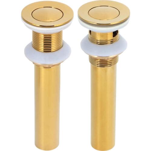 Golden Sink Drain without Overflow Anti Clog Bathroom Faucet Wash Basin Drainer Stopper Bathroom Supplies