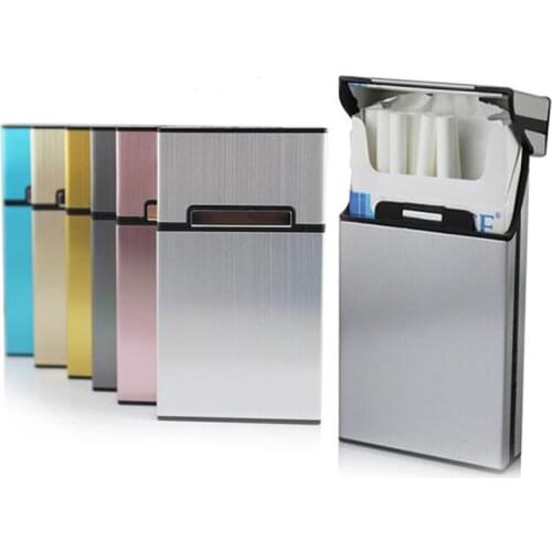 1Pc Aluminum Cigarette Case Smoking Cigarettes Tobacco Case Cigar Holder Pocket Box Storage Container Gift Box For Man/ Women