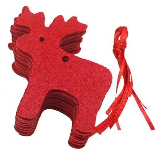10pcs Red Christmas Elk Hanging Ornaments Elk Christmas Tree Pendants Decoration Party Favors for Xmas Tree Home Wall Decoration