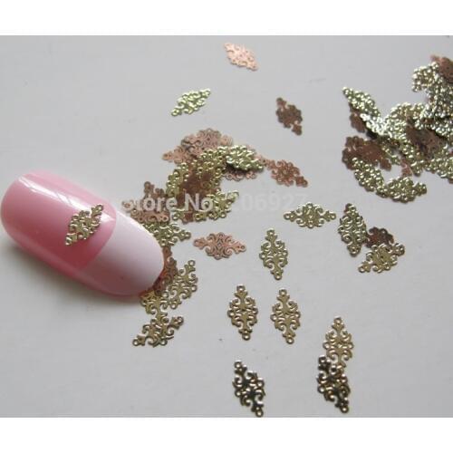 MS183-2 100pcs Gold Cute Metal Sticker Nail Art Metal Sticker Nail Art Decoration Non-adhesive Sticker