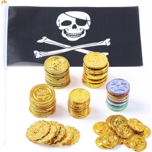 100pcs The Caribbean Necklace Jack Sparrow Aztec Coin Medallion Vintage Gold Bronze Silve Pendant Wholesale Party Pirate