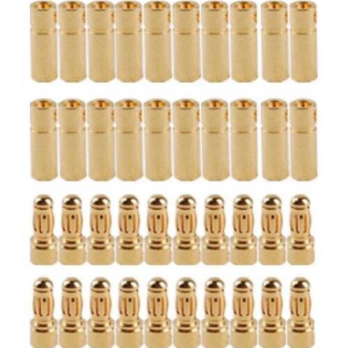 KSOL 20 pairs 3.5 mm Gold-plated Banana Plugs Engine Electronic Connectors