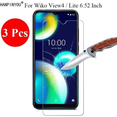 3 Pcs/Lot New 9H 2.5D Tempered Glass Screen Protector For Wiko View4 / Lite 6.52" Protective Film + Clean Tools