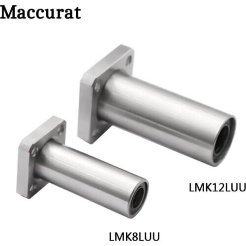 3D printer LMK12LUU LMK8LUU 12mm /8mmLonger Round Flanged Type Linear Bushing Ball Bearing CNC parts for RepRap Ultimaker 2