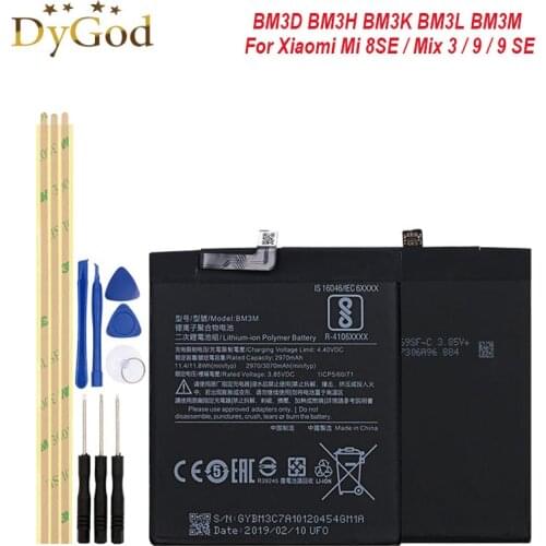 BM3D BM3H BM3K BM3L BM3M For Xiaomi Mi 8 SE Mix 3 Mi 9 9 SE Batteria High Quality mobile phone Lithium-ion Polymer Battery+Tools