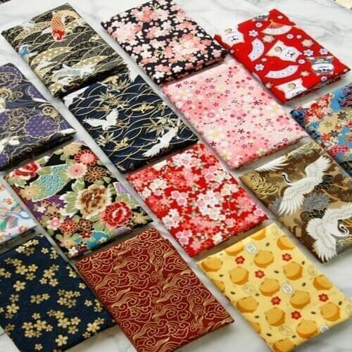Bronzing Japanese style thick cotton Fabric for diy handmade clothes, table cloth, curtain bedding ,patchwork home decor