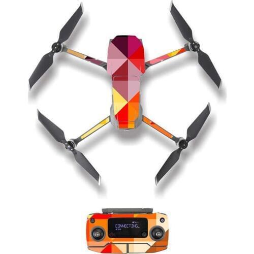 Colorful Block Style Skin Sticker for DJI Mavic 2 Pro & Zoom Drone Body Remote Controller Battery Protection Film 18 Styles