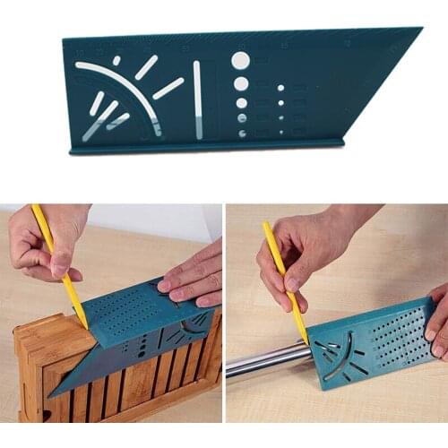 Woodworking 3D Mitre Angle Measuring Square Size Measure Tool Ruler 45 90 Carpenter Tools Gauge Marking Tools Angle Ruler