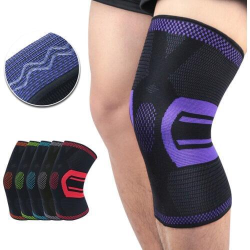 Breathable Anti-Slip Knee Sleeves Protectors Sports Basketball Weight-Lifting Knitted Compression Knee Brace Supports