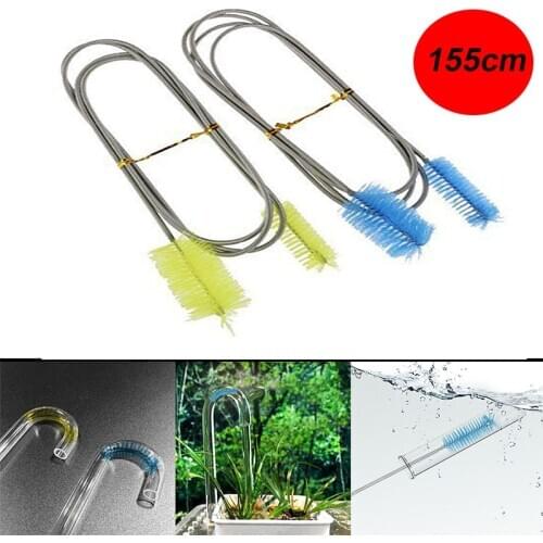 155cm Fish Tank Tube Cleaning Brush Double Head Flexible Aquariums Filter Pump Hose Pipe Brushes Cleaning Tool Accessories