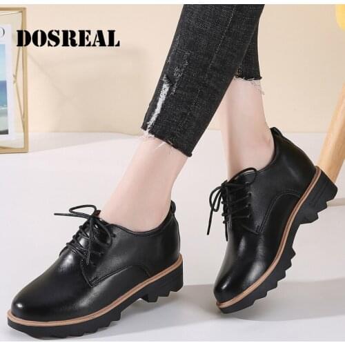 Quality Black Lolita Shoes Flats Womens Oxford Style Shoes Women Leather Mary Jane Shoes Teen Girls British Style Single Shoes