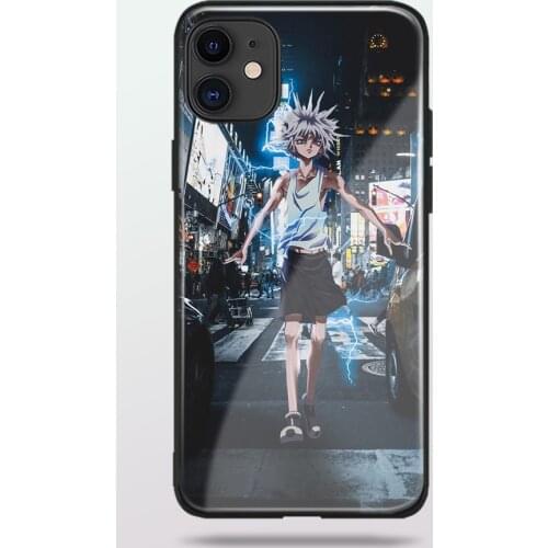 Killua Zoldyck Hunter HxH Anime Glass Soft Silicone Phone Case Cover Shell for iPhone SE 6s 7 8 Plus X XR XS 11 12 Mini Pro Max