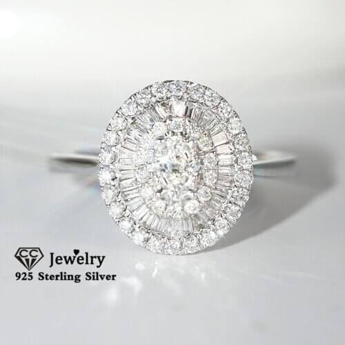 CC Rings For Women S925 Sterling Silver Pigeon Eggs Cubic Zirconia 6*8mm Bridal Wedding Luxury Fine Jewelry Accessories CC1627