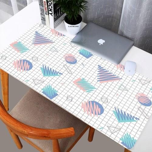 Pink Grid Mouse Pad Gamer Gaming Desk Accessories Gaming Mats for Pc Gamer Full Xxl Mousepad Kawaii Desk Mat Computer Deskmat