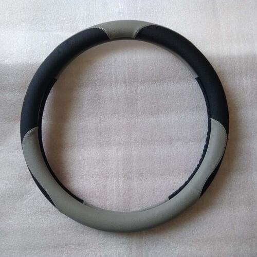 Microfiber leather cover on the steering wheel of the car braid case steering-wheelcover 38 cm covers black beige brown