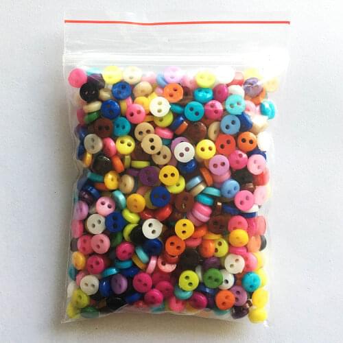 600Pcs/lot 6mm Mix Colors Round Plastic Mini Buttons Sewing Tools Decorative Button Scrapbooking Garment DIY Apparel Accessories