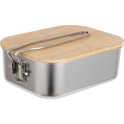 304 Stainless Steel Lunch Box With Dual Use Lid Bento Box Tableware Food Container Single Layer Student Lunch Boxes