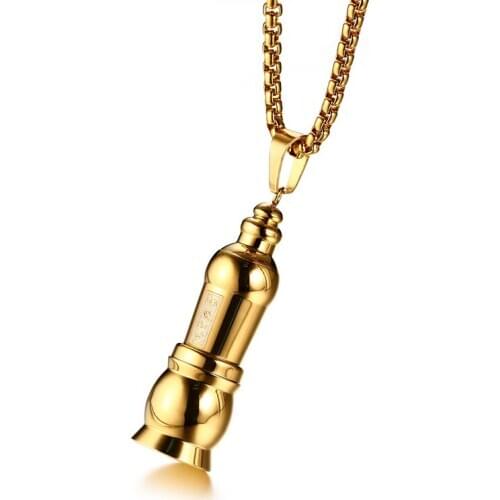 Fashion Buddhism Popular Men Jewelry Stainless Steel Gold-color National Style Necklace Pendant Can Be Opened Best Festival Gift