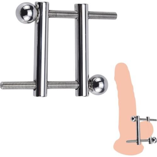 Male Stainless Steel Testicular Exerciser Testicular Bondage Binding Scrotum Ring Male Chastity Device SM Adult Games Sex Toys