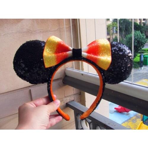 New Disney Mickey Cute Cartoon Creative Headband Hair Band Bowknot Sequined Headdress