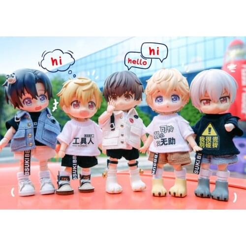 New Doll Clothes Text T-shirt or Overalls pant for Doll Accessories Clothing(ob11,obitsu11,Molly,1/12bjd doll)