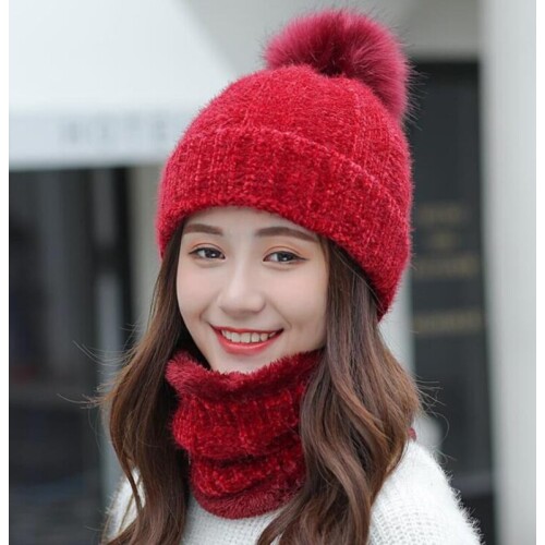 Brand Winter Knitted Beanies Hats Women Thick Warm Beanie Skullies Hat Female Knit Letter Bonnet Beanie Caps Outdoor Riding Sets