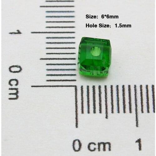 Approx 400Pcs/lot Grass Green Square Cube Faceted Crystal Glass Quartz 6x6mm Loose Spacer Beads DH-BBA007-30