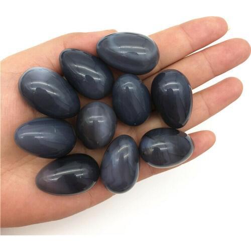 Wholesale 1pc Natural Grey Agate Crystal Egg Shaped Massage Healing Stones Specimen Decor Natural Quartz Crystals